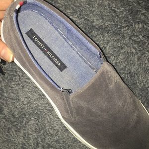 Tommy Hilfiger velvet grey shoes
